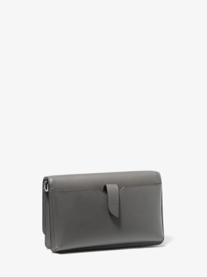 Bandolera Heather extrapeque&ntilde;a de piel in GRIS JASPEADO | Michael Kors