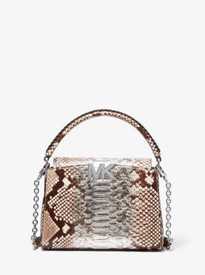 Karlie Small Two-Tone Snake Embossed Leather Crossbody Bag image number 0