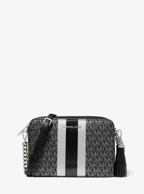 Ginny Metallic Logo Stripe Crossbody Bag Michael Kors Canada