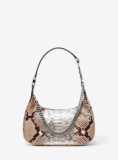 Piper Small Two-tone Snake Embossed Leather Shoulder Bag | Michael Kors