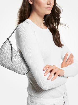 Michael Kors Jet Set Charm Small Logo Pochette Shoulder Handbag  (Black/White): Handbags