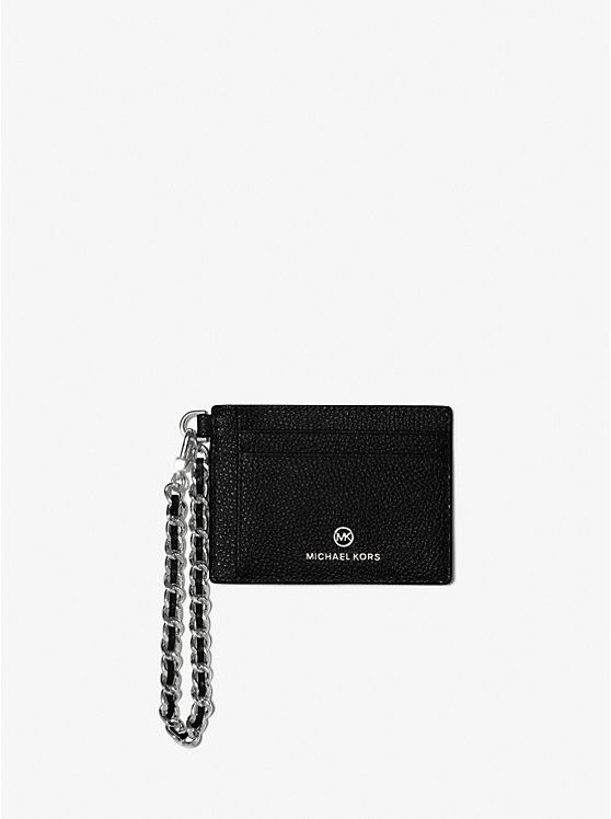 Small Pebbled Leather Chain Card Case image number 0