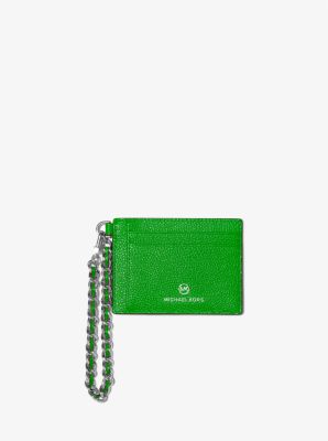 MICHAEL KORS JET SET SMALL COIN POUCH ID HOLDER WALLET WRISTLET GREEN PALM