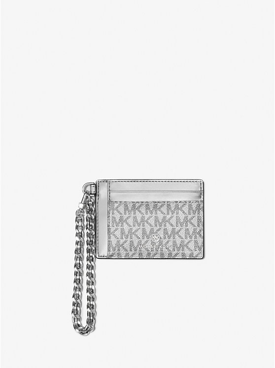 Small Metallic Logo Chain Card Case image number 0