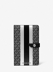 Medium Metallic Logo Stripe Notebook - BLACK/SILVER - 32F2STMN6V