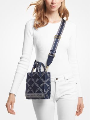Michael Kors Blue Jacquard Shoulder Crossbody Bag