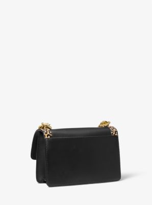 Heather Extra-Small Leather and Leopard Print Calf Hair Crossbody Bag ...