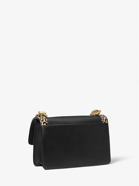 Heather Extra-Small Leather and Leopard Print Calf Hair Crossbody Bag image number 2