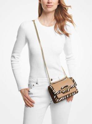 Heather Extra-Small Leather and Tiger Print Calf Hair Crossbody Bag image number 3