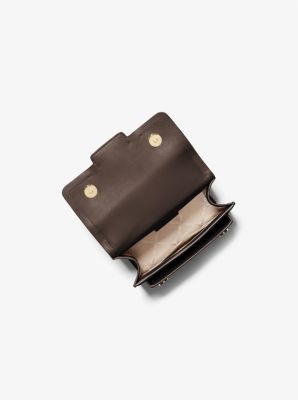 Heather Extra-Small Empire Logo Embossed Suede Crossbody Bag image number 1