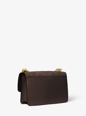 Heather Extra-Small Empire Logo Embossed Suede Crossbody Bag image number 2