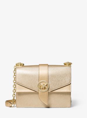 Greenwich Small Metallic Saffiano Leather Crossbody Bag