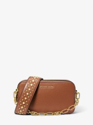 Jet Set Small Pebbled Leather Double Zip Camera Bag Michael Kors