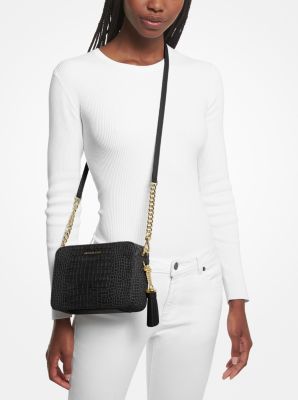 Jet Set Medium Crocodile Embossed Leather Crossbody Bag | Michael Kors