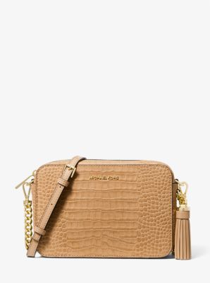 Michael Kors Jet Set Medium Woven Leather Camera Bag - Macy's