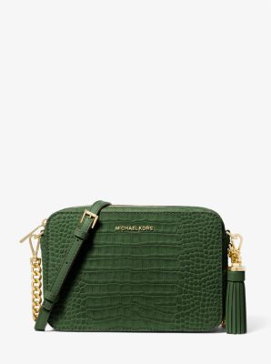 Michael Kors Carmen Extra-small Two-tone Crocodile-embossed