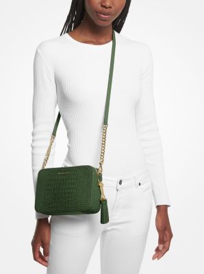 Jet Set Medium Crocodile Embossed Leather Crossbody Bag