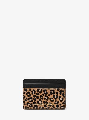 Jet Set Small Leopard Print Calf Hair Card Case image number 0