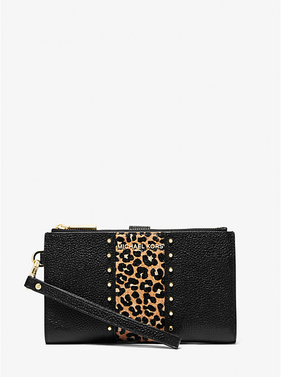 Adele Leather and Leopard Print Calf Hair Smartphone Wallet image number 0