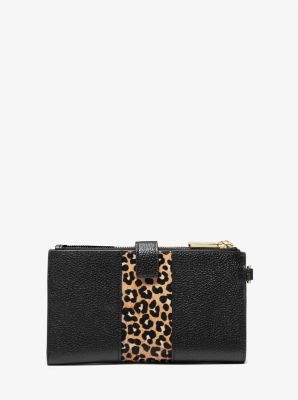 Adele Leather and Leopard Print Calf Hair Smartphone Wallet