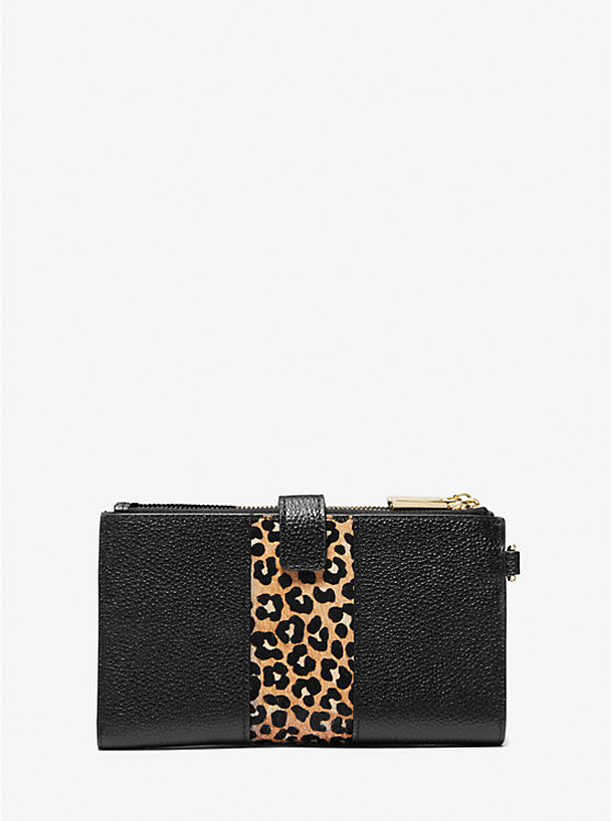 Adele Leather and Leopard Print Calf Hair Smartphone Wallet image number 2