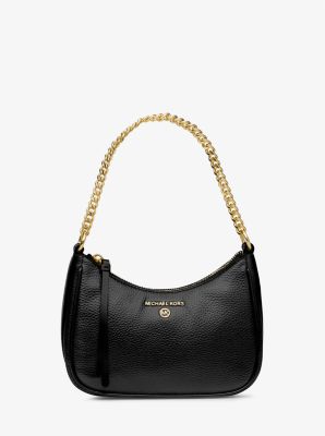 MICHAEL KORS JET SET CHARM PEBBLED LEATHER SHOULDER BAG Woman Black