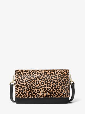 Jet Set Small Leopard Print Calf Hair Smartphone Convertible Crossbody Bag image number 0