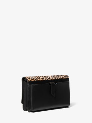 Jet Set Medium Leopard Print Calf Hair Crossbody Bag