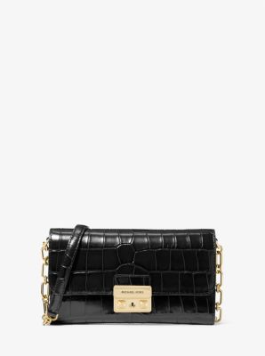 Tribeca Crocodile Embossed Leather Convertible Crossbody Bag image number 0