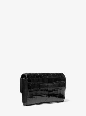 Tribeca Small Crocodile Embossed Leather Convertible Crossbody Bag image number 2