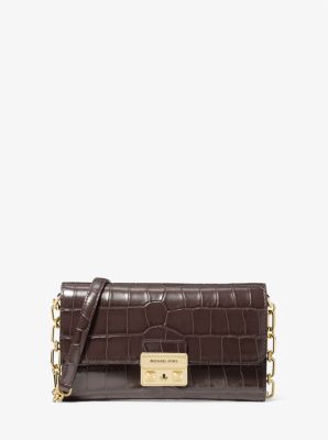 Tribeca Small Crocodile Embossed Leather Convertible Crossbody Bag image number 0