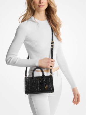 Très petit sac à bandoulière Scarlett en cuir gaufré à motif de crocodile