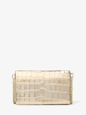 Jet Set Medium Metallic Crocodile Embossed Leather Crossbody Bag image number 0