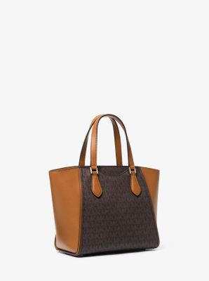 Taryn Small Signature Logo and Leather Convertible Crossbody Bag