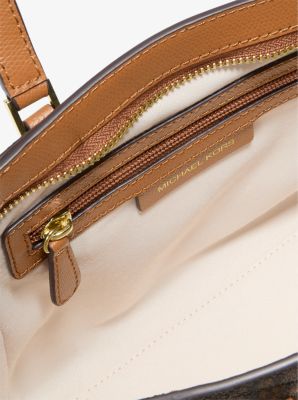 Taryn Small Signature Logo and Leather Convertible Crossbody Bag