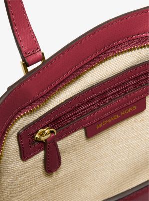 Taryn Small Leather Convertible Crossbody Bag in DEEP RED | Michael Kors