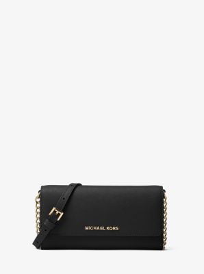 Jet Set Travel Saffiano Leather Chain Wallet Michael Kors