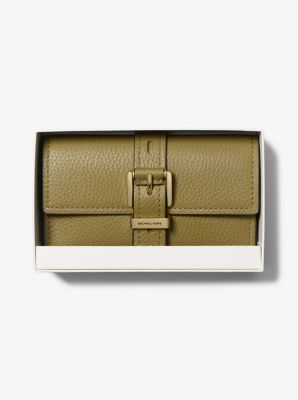 Cartera Nolita mediana de piel granulada con tres pliegues
