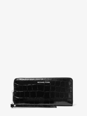 Jet Set Travel Metallic Crocodile Embossed Leather Continental Wallet image number 0