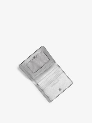 Travel Metallic Saffiano Leather Card Holder