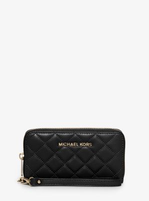 Michael kors large quilted leather store smartphone wristlet