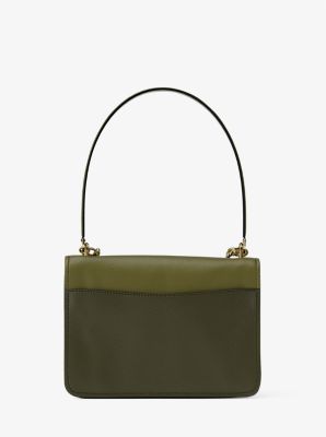 Borsa a tracolla Claire piccola in pelle color-block in PISTACCHIO MULTI | Michael Kors