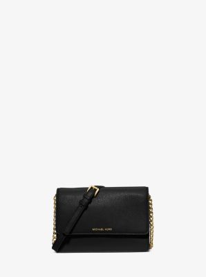 MICHAEL Michael Kors Black Leather and Patent Leather Daniela Crossbody Bag  MICHAEL Michael Kors