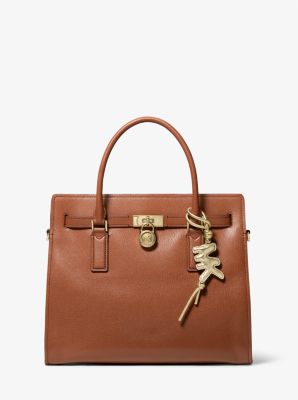 Metallic Puffy Logo Leather Bag Charm