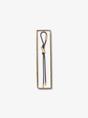Initial Gold-Tone and Speckled Cord Bag Charm in 18K GOLD | Michael Kors