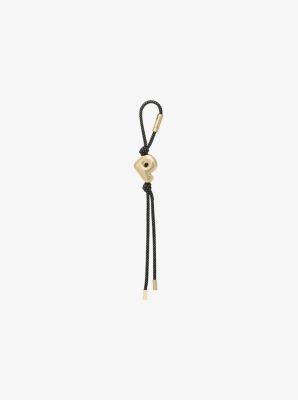 Initial Gold-Tone and Speckled Cord Bag Charm image number 0