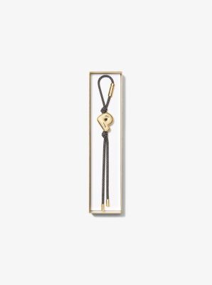 Initial Gold-Tone and Speckled Cord Bag Charm image number 1