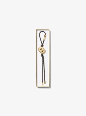 Initial Gold-Tone and Speckled Cord Bag Charm in 18K GOLD | Michael Kors