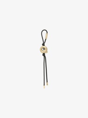 Initial Gold-Tone and Speckled Cord Bag Charm in 18K GOLD | Michael Kors