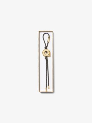 Initial Gold-Tone and Speckled Cord Bag Charm in 18K GOLD | Michael Kors